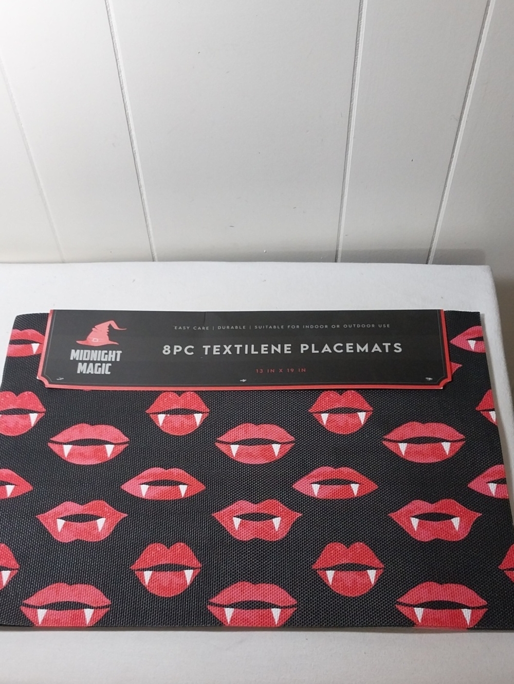8 Vampire Red Lips Textilene Placemats NEW Halloween